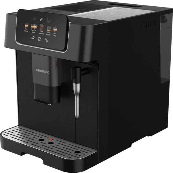 Grundig - KVA 6230 Kaffeevollautomat - 19 Bar Pumpendruck - 13-stufiges Edelstahl-Mahlwerk - Milchaufschäumdüse - 2L Wassertank - Tassenwärmer - Doppel-Auslauf - Schwarz/Silber - Robust