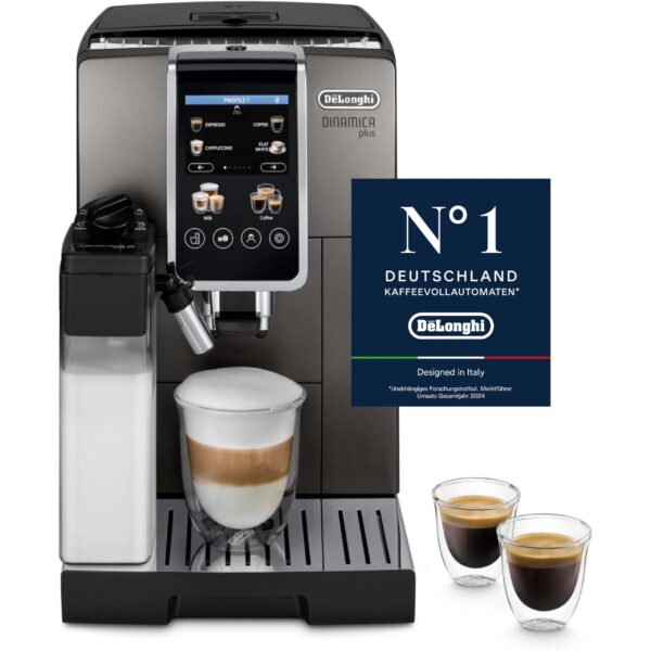 De'Longhi Dinamica Plus - Kaffeevollautomat 24 Getränke Titanium