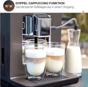 KRUPS Evidence One Kaffeevollautomat mit Milchschlauch, One-Touch-Cappuccino, 12 Getränkespezialitäten, 2-Tassen-Funktion, Farbdisplay, Kaffeemaschine, TÜV-Siegel, Schwarz, EA895N10 – Bild 2